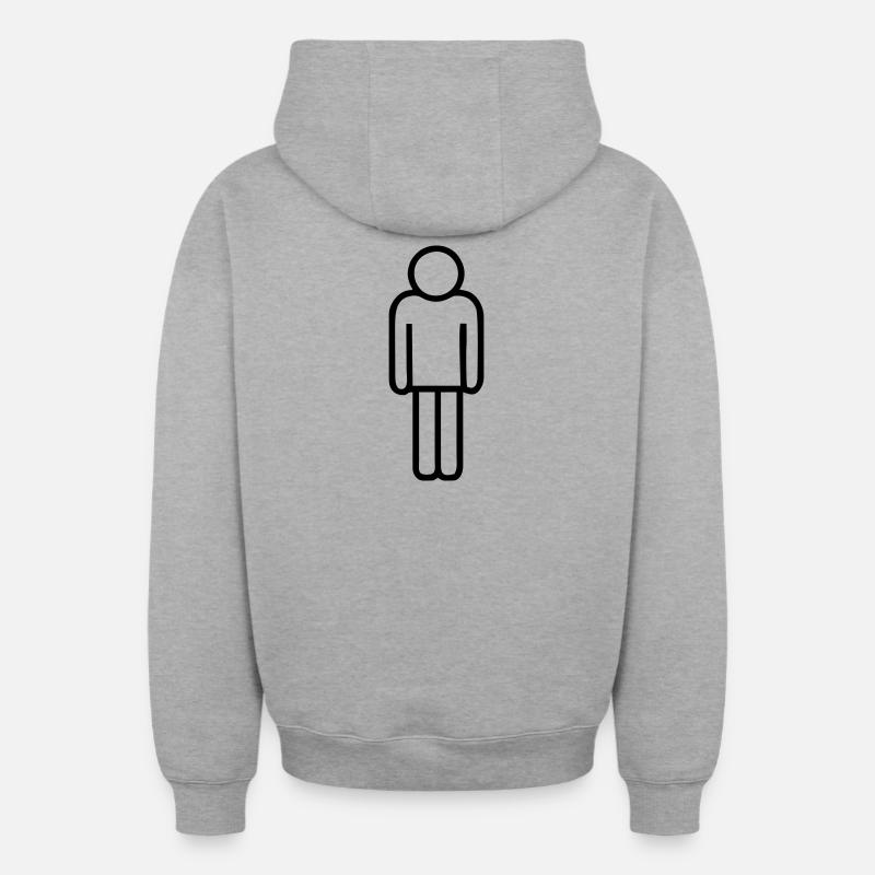 Logo homme - Sweat à capuche unisexe zippé oversize épais SPREAD - gris chiné