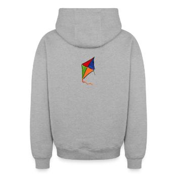 drachen kite - Oversized Heavyweight Unisex Zip Hoodie - Grau meliert - Hinten - AI Model Male 185 dark (185cm)