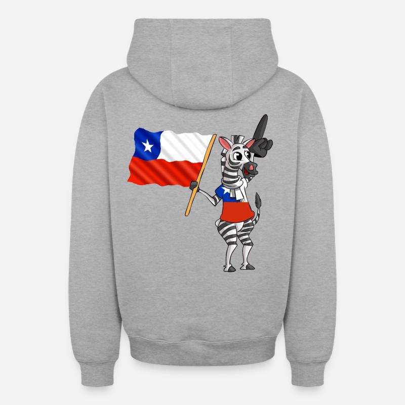 Zebra Chili - Sweat à capuche unisexe zippé oversize épais SPREAD - gris chiné