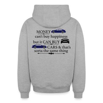 Voiture - Sweat à capuche unisexe zippé oversize épais SPREAD - gris chiné - Dos - AI Model Male 185 dark (185cm)
