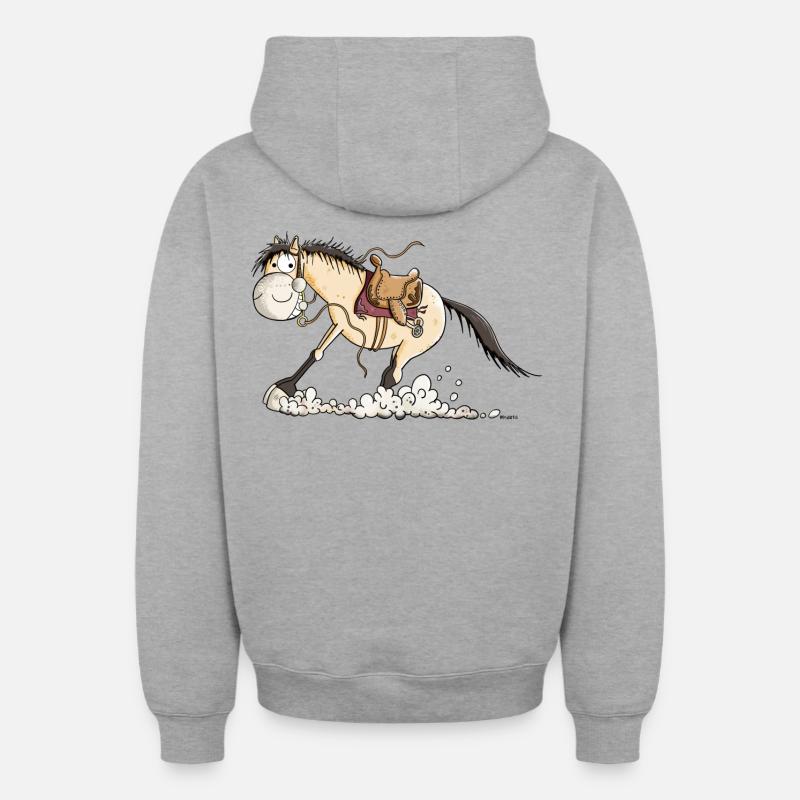 Sliding Stop - Sweat à capuche unisexe zippé oversize épais SPREAD - gris chiné