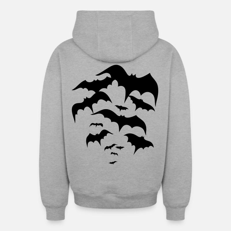Fledermäuse, bats, Vampire, Dracula - Oversized Heavyweight Unisex Zip Hoodie - Grau meliert