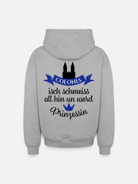 Kölner Karneval - Oversized Heavyweight Unisex Zip Hoodie - Grau meliert