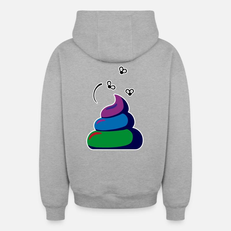 Merde - Sweat à capuche unisexe zippé oversize épais SPREAD - gris chiné