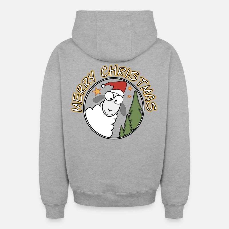 Joyeux Noël - Sweat à capuche unisexe zippé oversize épais SPREAD - gris chiné