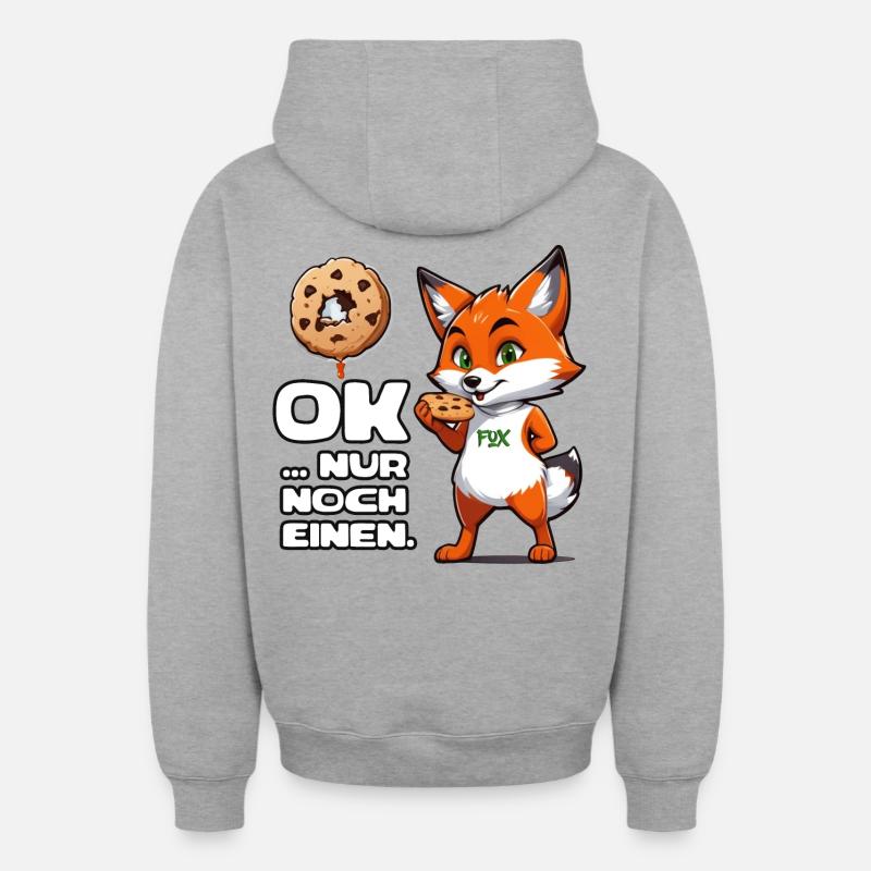 Foxy Cookie Fun - Oversized Heavyweight Unisex Zip Hoodie - Grau meliert