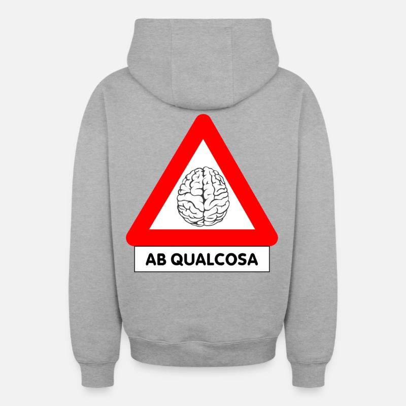 AB Quelque chose - Sweat à capuche unisexe zippé oversize épais SPREAD - gris chiné
