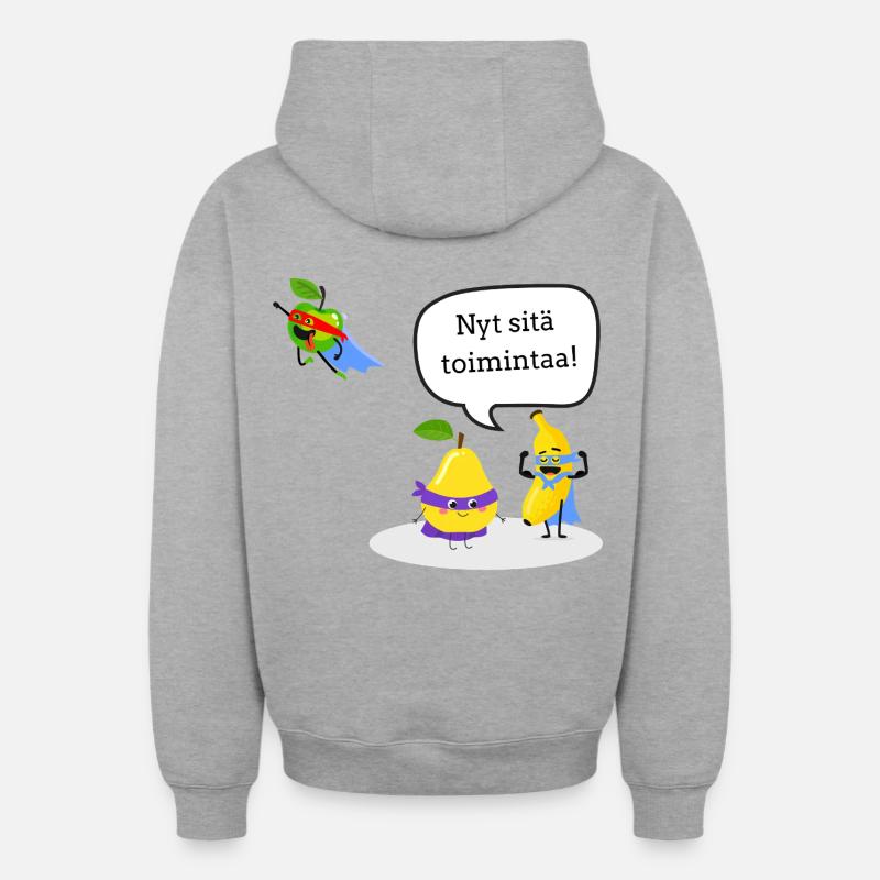 Héros d’action - Sweat à capuche unisexe zippé oversize épais SPREAD - gris chiné