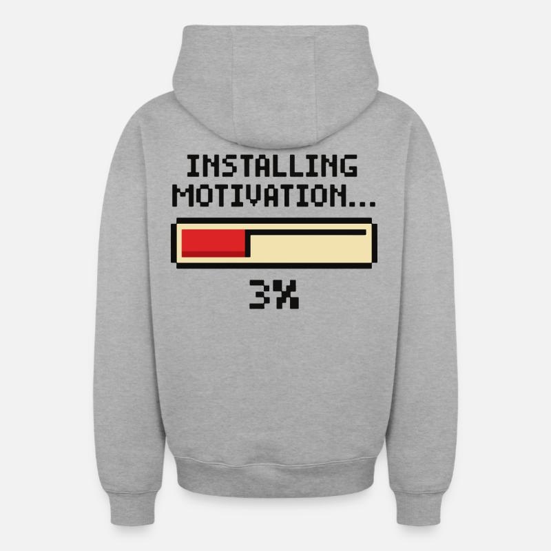 Installer la motivation Progress - Sweat à capuche unisexe zippé oversize épais SPREAD - gris chiné