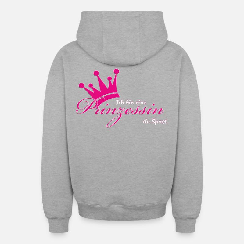 Je suis une princesse - Sweat à capuche unisexe zippé oversize épais SPREAD - gris chiné