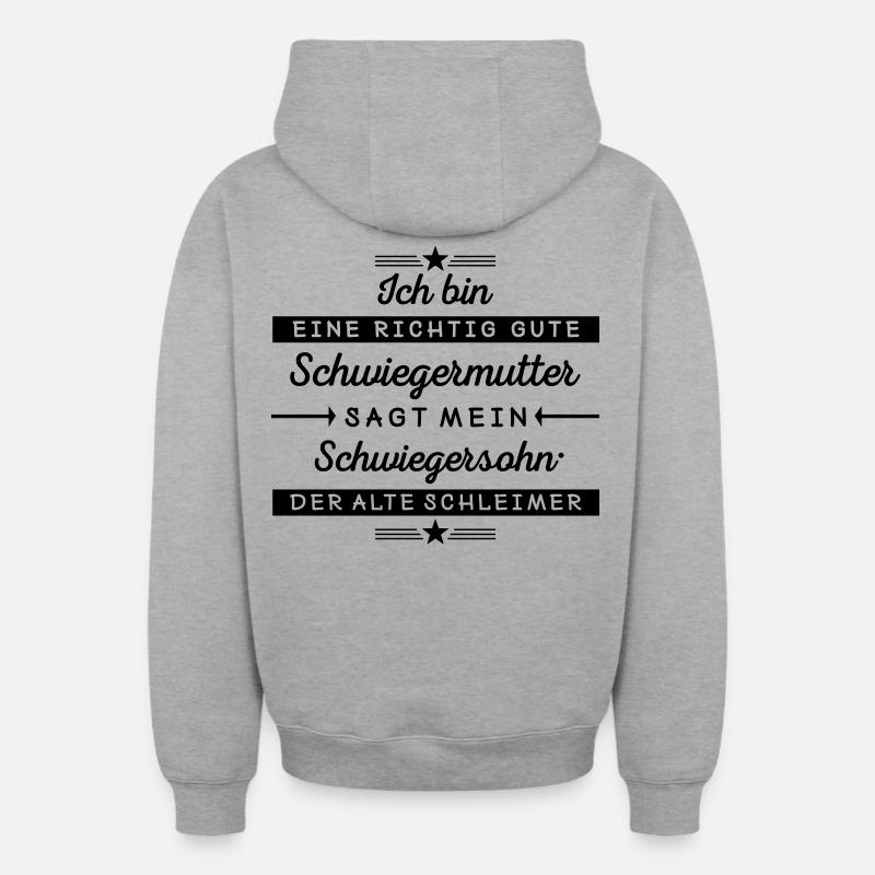 Je suis une bonne belle-mère - Sweat à capuche unisexe zippé oversize épais SPREAD - gris chiné