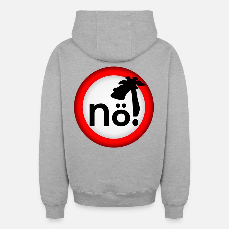 Interdiction : Pas de girafe - Sweat à capuche unisexe zippé oversize épais SPREAD - gris chiné