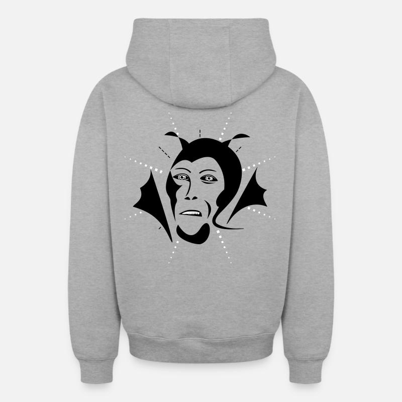 Diable / Teufel - Sweat à capuche unisexe zippé oversize épais SPREAD - gris chiné