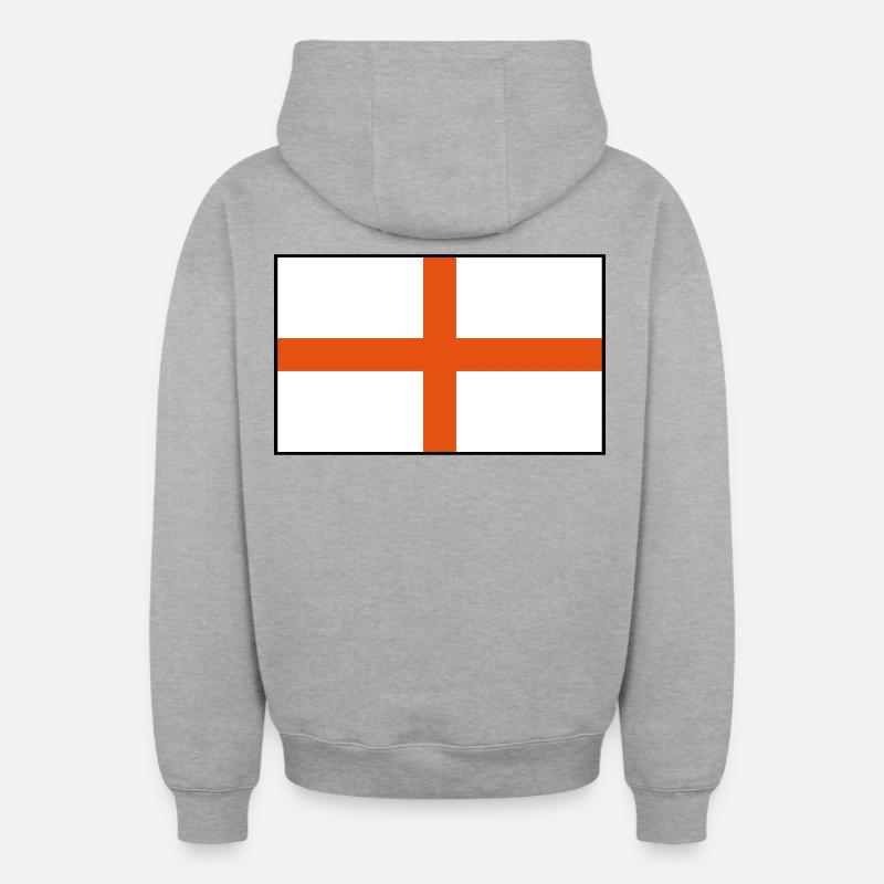 Indicateur d’Angleterre 2 - Sweat à capuche unisexe zippé oversize épais SPREAD - gris chiné