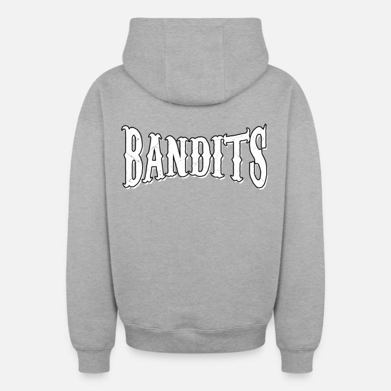 Bandits - Sweat à capuche unisexe zippé oversize épais SPREAD - gris chiné