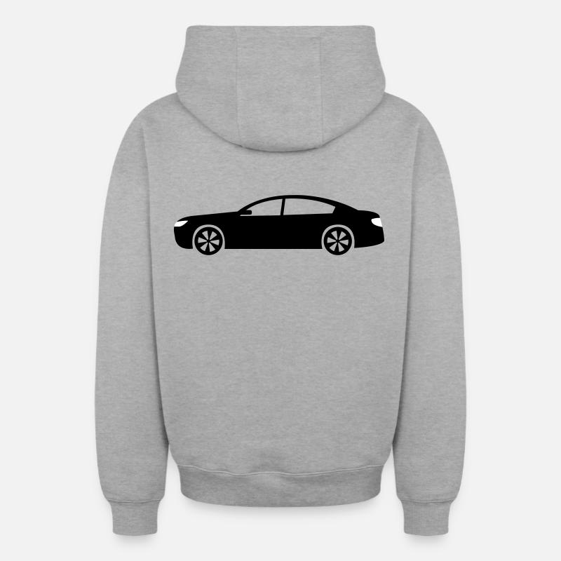 Voiture - Sweat à capuche unisexe zippé oversize épais SPREAD - gris chiné