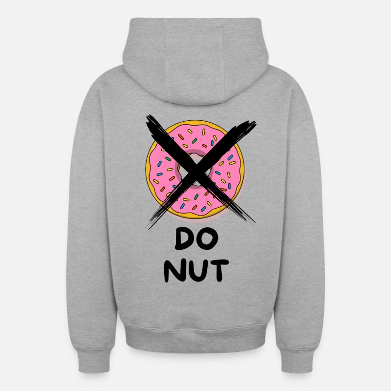 Do_Nut - Sweat à capuche unisexe zippé oversize épais SPREAD - gris chiné