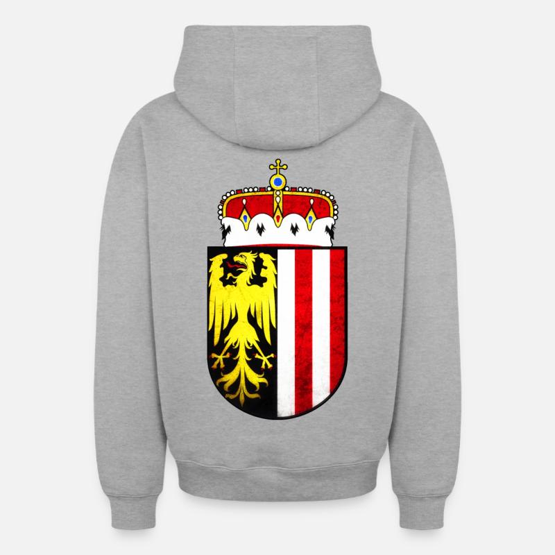 haute-Autriche - Sweat à capuche unisexe zippé oversize épais SPREAD - gris chiné
