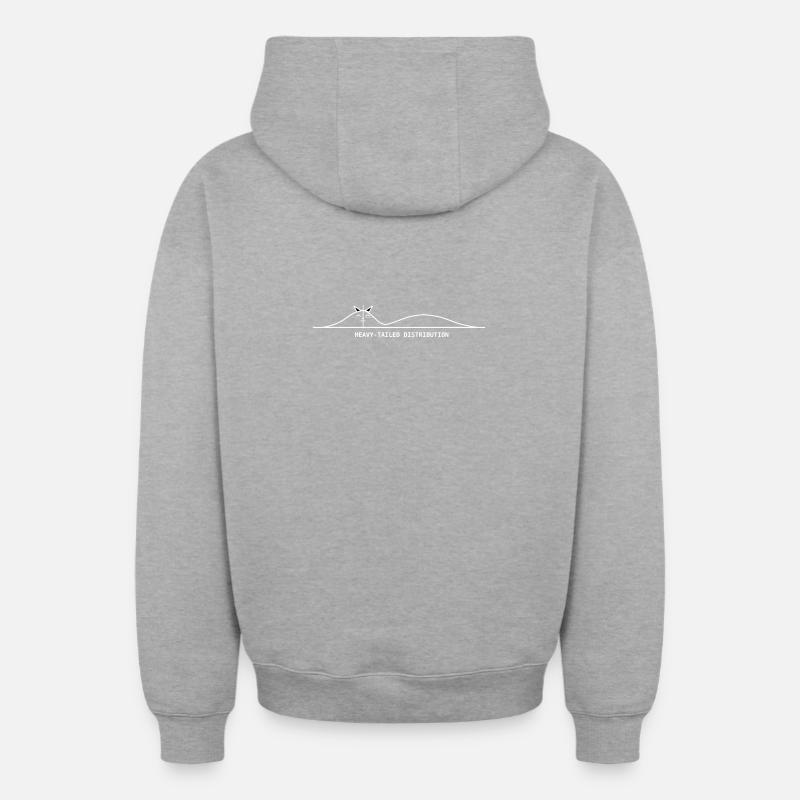heavy_tailed_distribution_dark - Sweat à capuche unisexe zippé oversize épais SPREAD - gris chiné