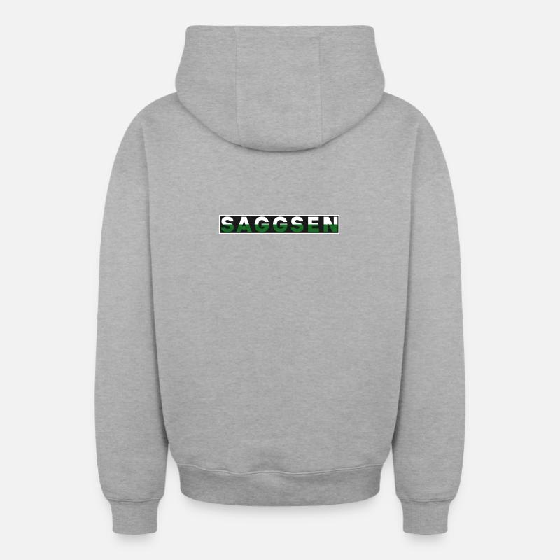 Saxe / Saggsen - Sweat à capuche unisexe zippé oversize épais SPREAD - gris chiné