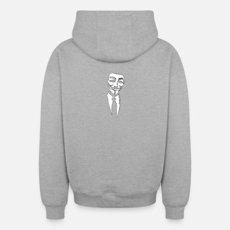 Anonymous - Sweat à capuche unisexe zippé oversize épais SPREAD - gris chiné