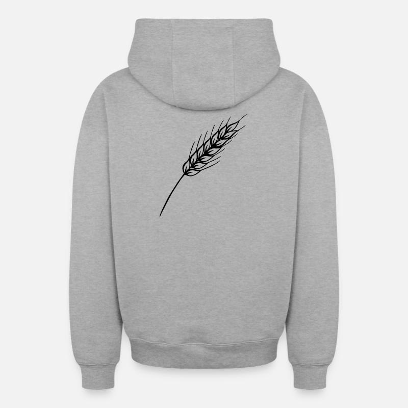 Tige fine à grain - Sweat à capuche unisexe zippé oversize épais SPREAD - gris chiné
