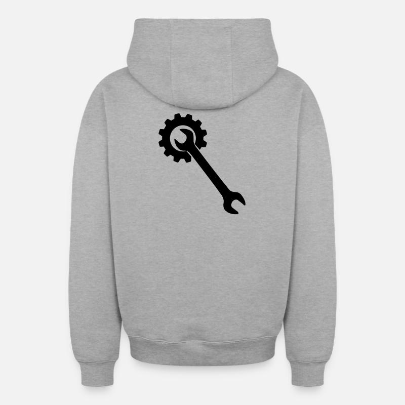 Outil de clé - Sweat à capuche unisexe zippé oversize épais SPREAD - gris chiné