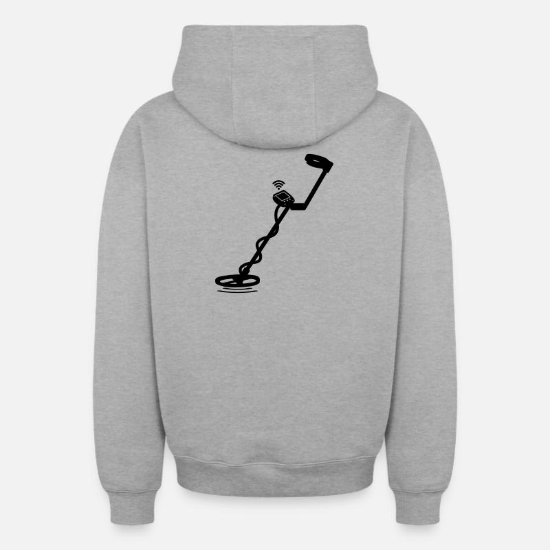 Détecteur de métaux - Sweat à capuche unisexe zippé oversize épais SPREAD - gris chiné