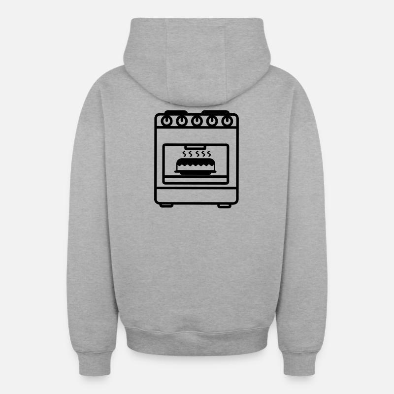 Four à gaz avec gâteau - Sweat à capuche unisexe zippé oversize épais SPREAD - gris chiné
