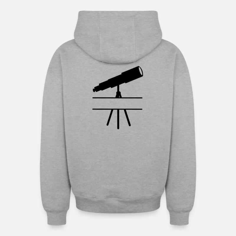 Teleskop-Schattenbild mit Leerzeichen oder Balken - Oversized Heavyweight Unisex Zip Hoodie - Grau meliert
