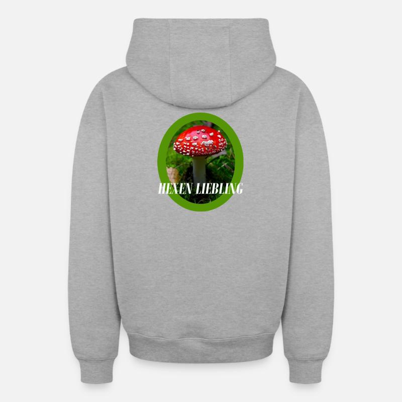 Conception du champignon - Sweat à capuche unisexe zippé oversize épais SPREAD - gris chiné