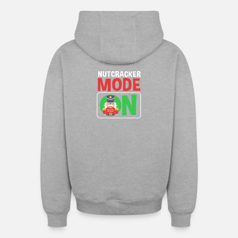 Noël Casse-Noisette - Sweat à capuche unisexe zippé oversize épais SPREAD - gris chiné