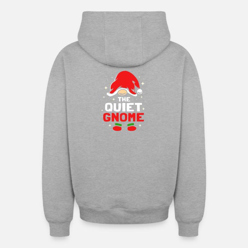 Gnome - Sweat à capuche unisexe zippé oversize épais SPREAD - gris chiné