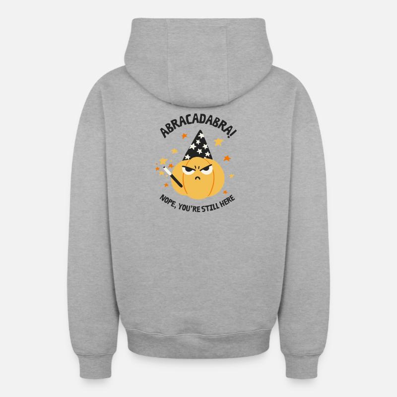 Abracabra - Sweat à capuche unisexe zippé oversize épais SPREAD - gris chiné