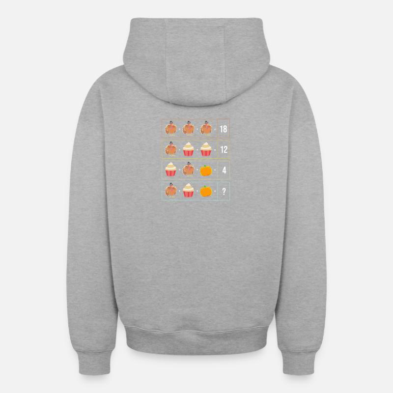 Enseignant Enseignant Thanksgiving Enseignant - Sweat à capuche unisexe zippé oversize épais SPREAD - gris chiné