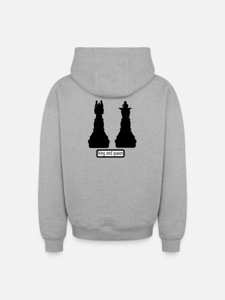 king_and_queen - Oversized Heavyweight Unisex Zip Hoodie - Grau meliert