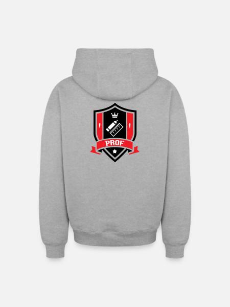Akademisches Wappen Professor Couronne - Oversized Heavyweight Unisex Zip Hoodie - Grau meliert