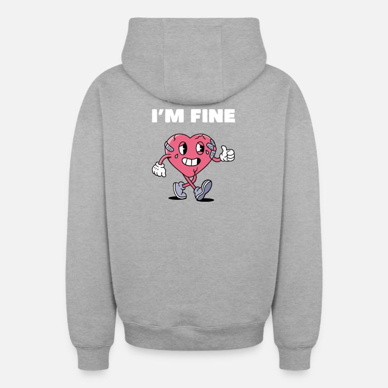 Cassé Mais Bon - Sweat à capuche unisexe zippé oversize épais SPREAD - gris chiné