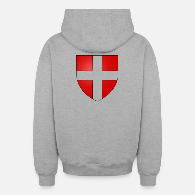 Savoie - Sweat à capuche unisexe zippé oversize épais SPREAD - gris chiné