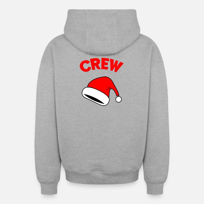 Équipage du Père Noël - Sweat à capuche unisexe zippé oversize épais SPREAD - gris chiné