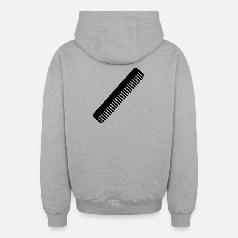 Peigne pour coiffeur - Sweat à capuche unisexe zippé oversize épais SPREAD - gris chiné