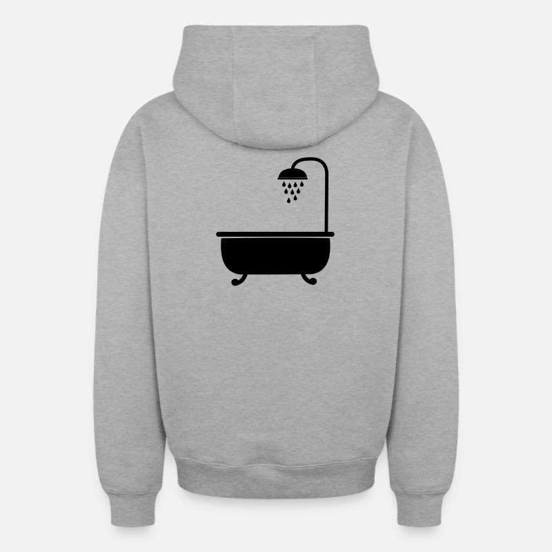 Baignoire avec douche sanitaires - Sweat à capuche unisexe zippé oversize épais SPREAD - gris chiné