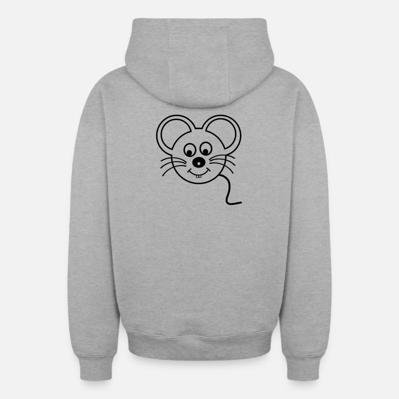 Mouse - Oversized Heavyweight Unisex Zip Hoodie - heather grey