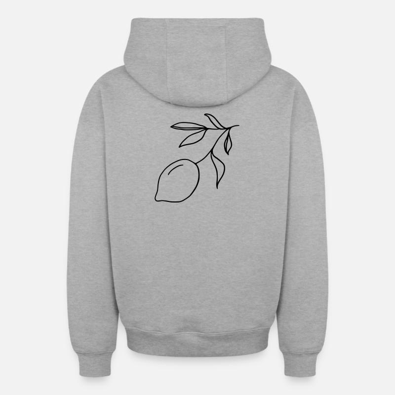 Rameau de citron - Sweat à capuche unisexe zippé oversize épais SPREAD - gris chiné