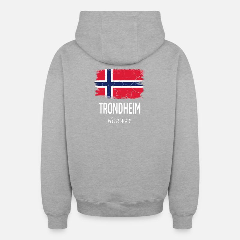 Trondheim - Oversized Heavyweight Unisex Zip Hoodie - Grau meliert
