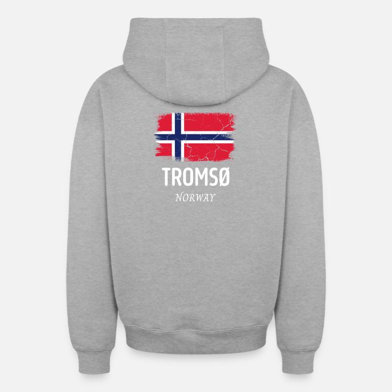 TROMSØ - Oversized Heavyweight Unisex Zip Hoodie - Grau meliert