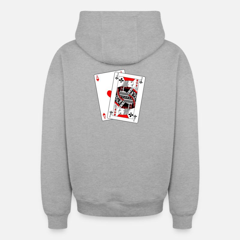Matraque - Sweat à capuche unisexe zippé oversize épais SPREAD - gris chiné