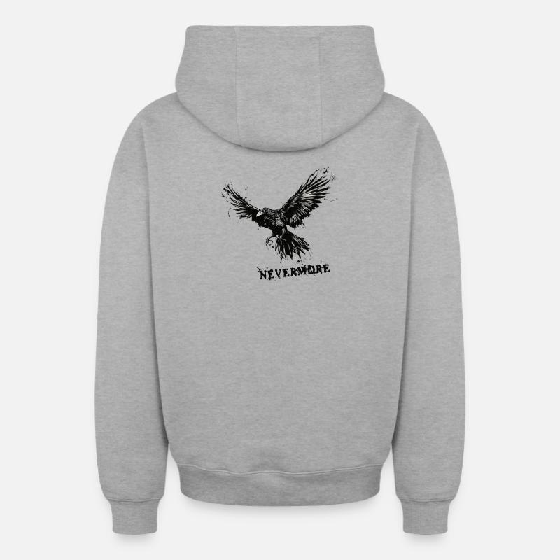 Plus jamais - Sweat à capuche unisexe zippé oversize épais SPREAD - gris chiné