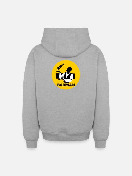 Bartender - Oversized Heavyweight Unisex Zip Hoodie - heather grey