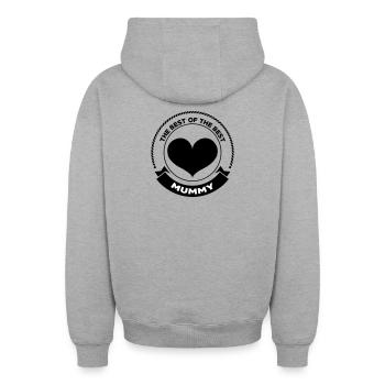 Best Mom - Mother's Day - Oversized Heavyweight Unisex Zip Hoodie - heather grey - Back - AI Model Male 185 dark (185cm)